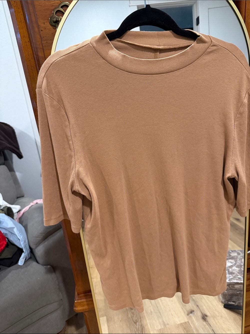 a new day Men's Short Sleeve Crewneck Tee in Camel Brown